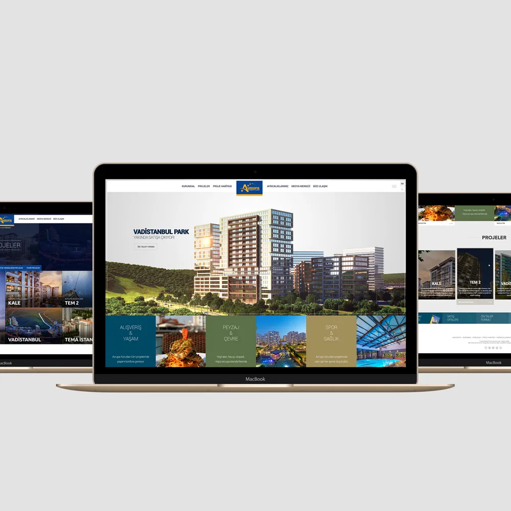 Website von Avrupa Konutları auf mehreren Geräten