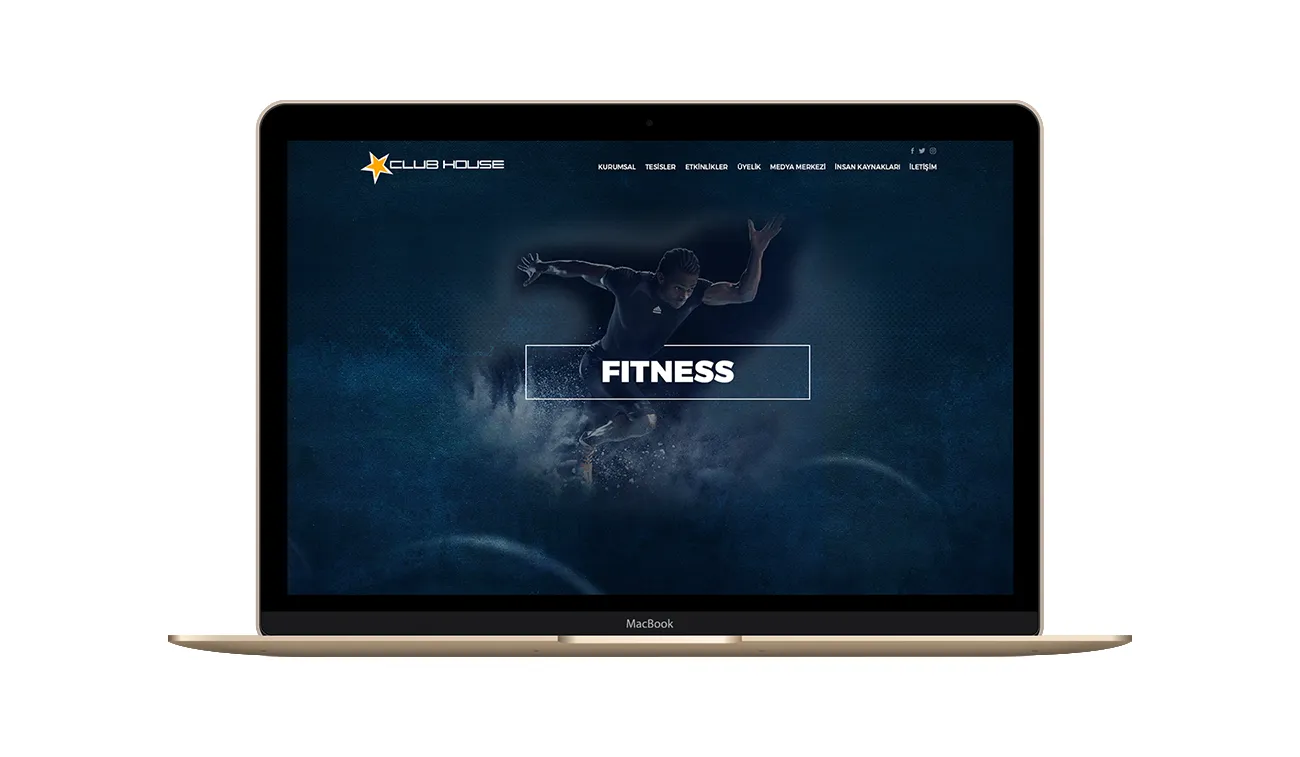 Website des Club House mit Kurskalender
