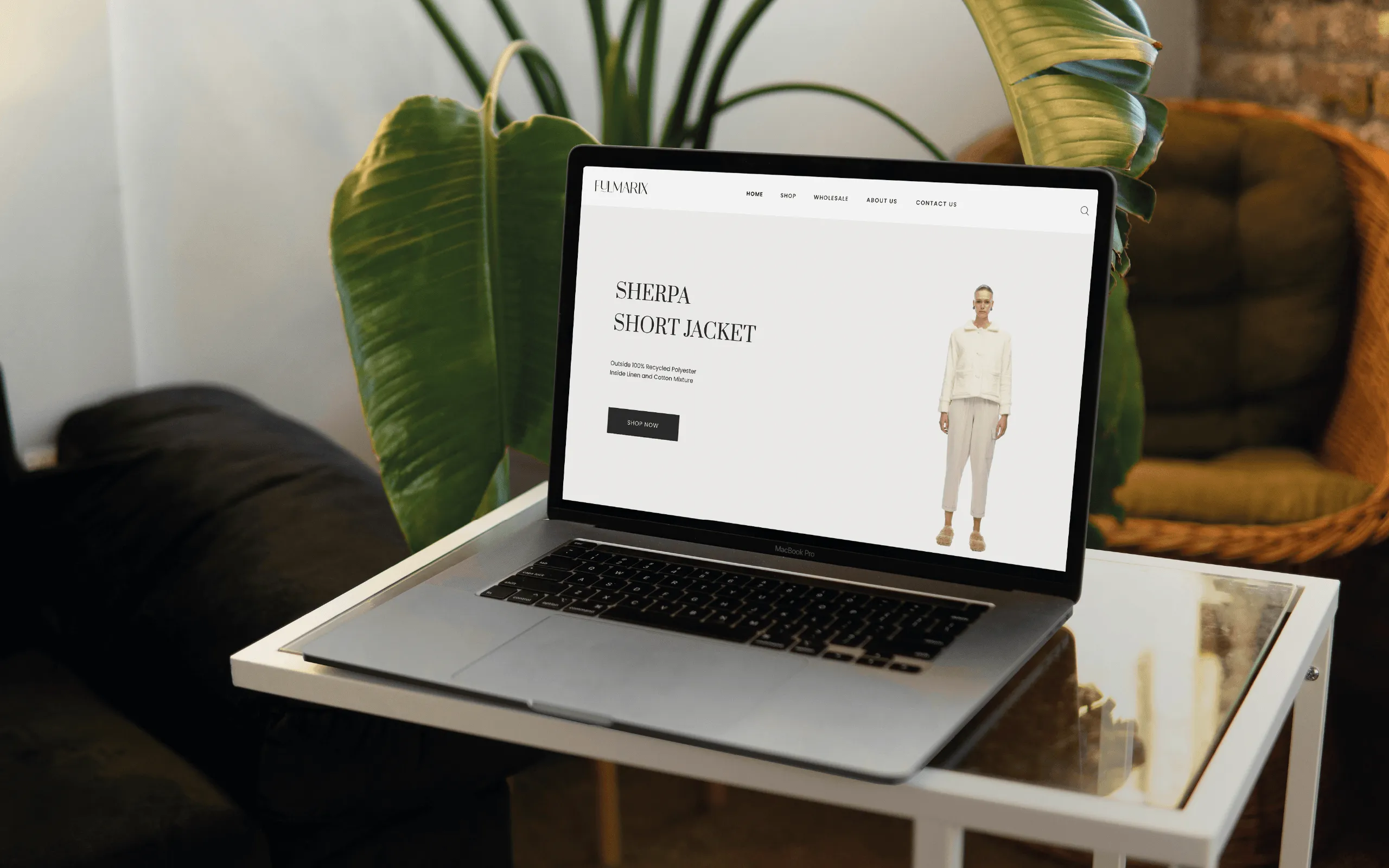 Fulmarix Onlineshop auf einem Laptop