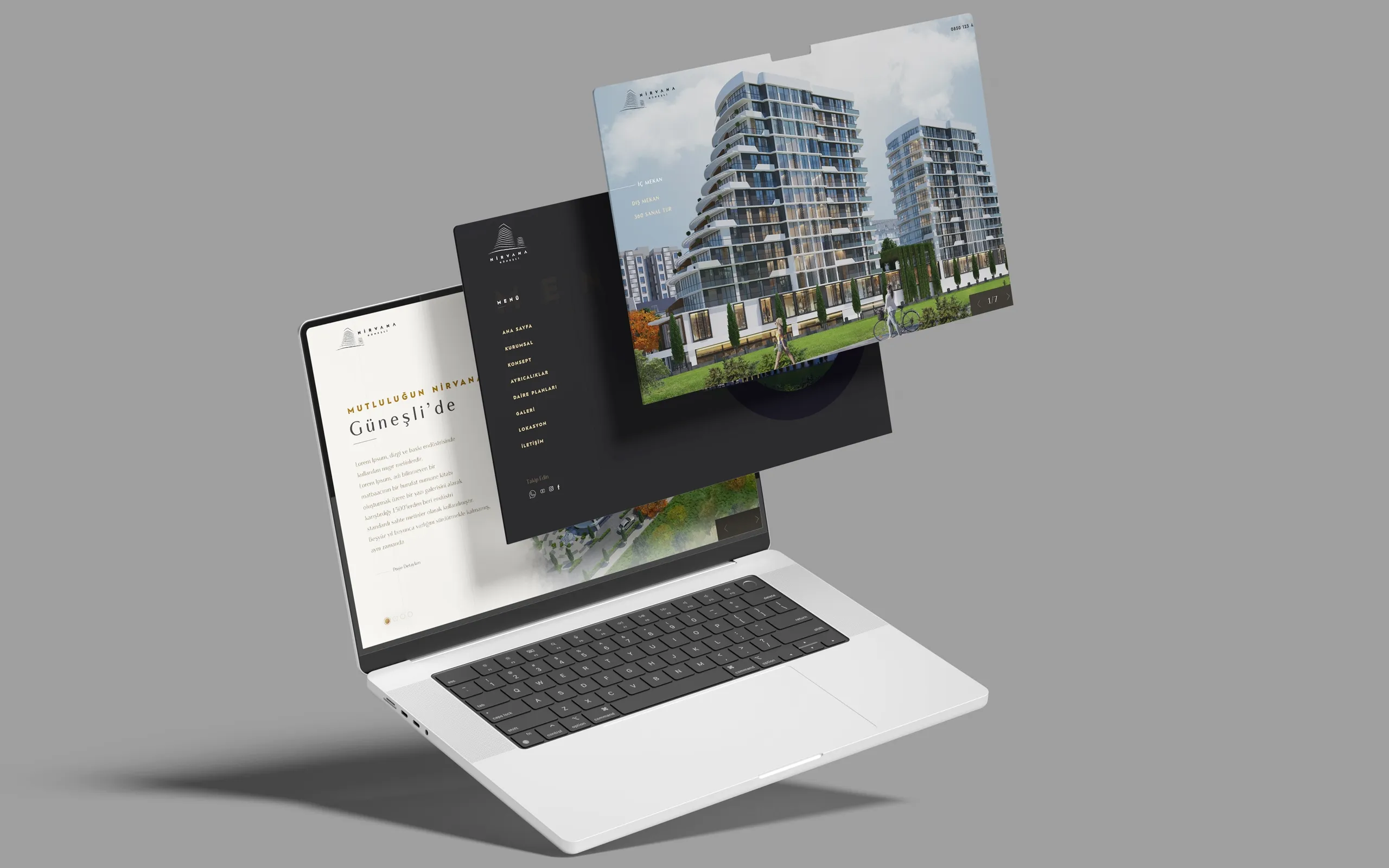 Website von Nirvana Güneşli auf Laptop und Smartphone