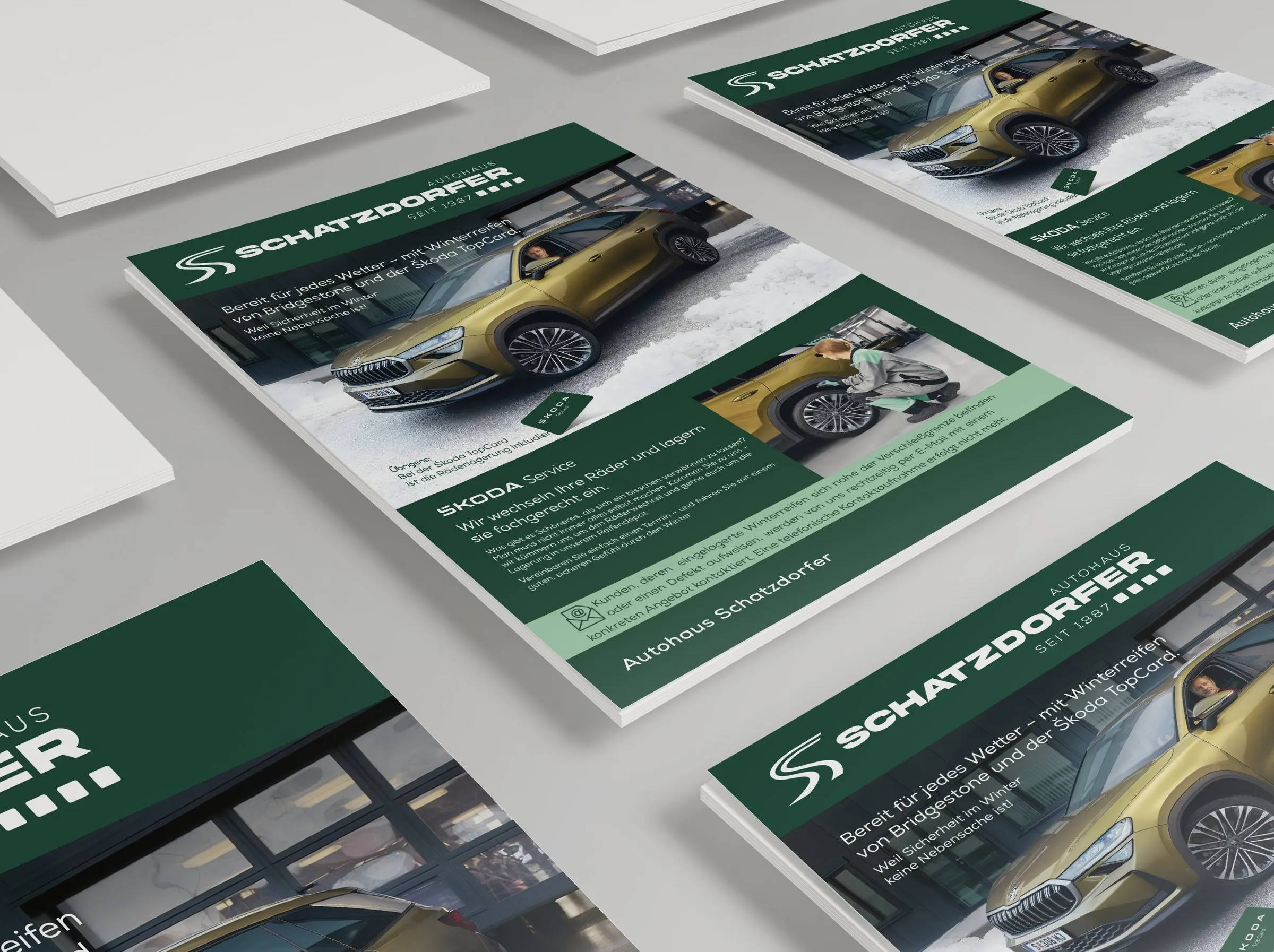 Flyer im neuen Erscheinungsbild von Autohaus Schatzdorfer