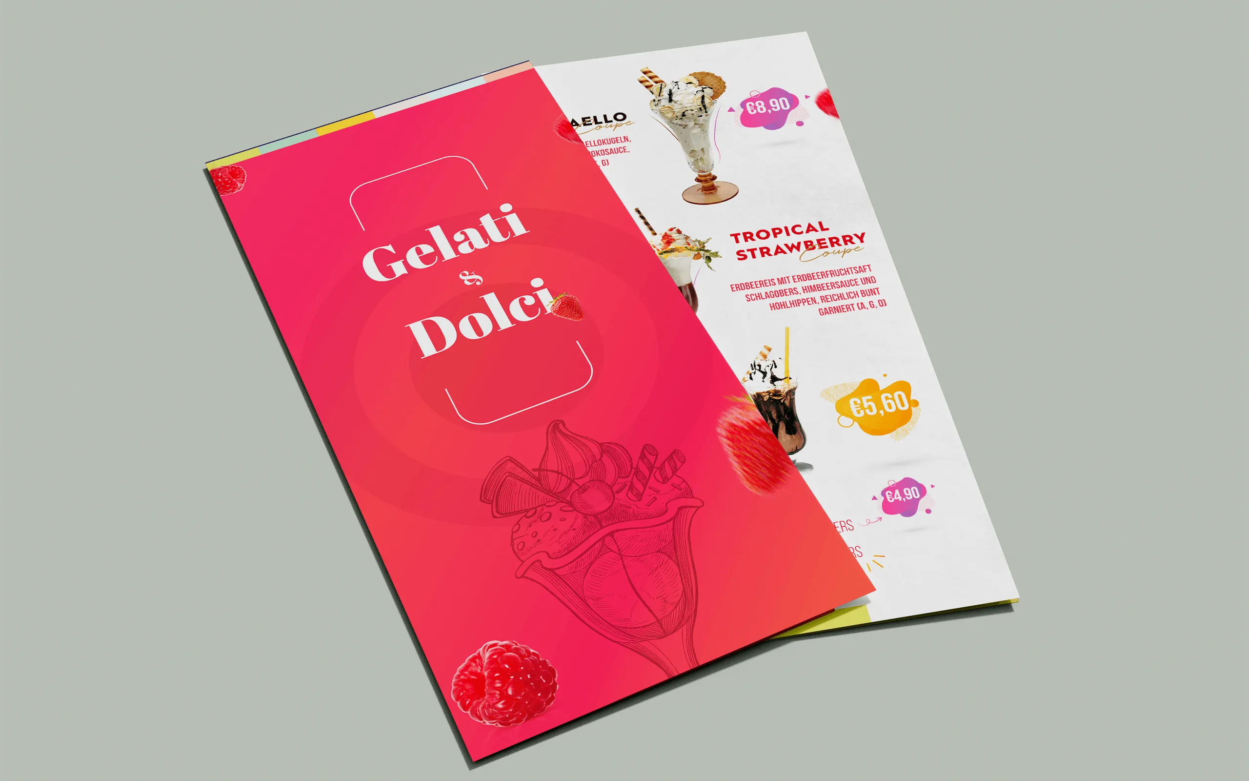 Dessertkarte Gelati e Dolci