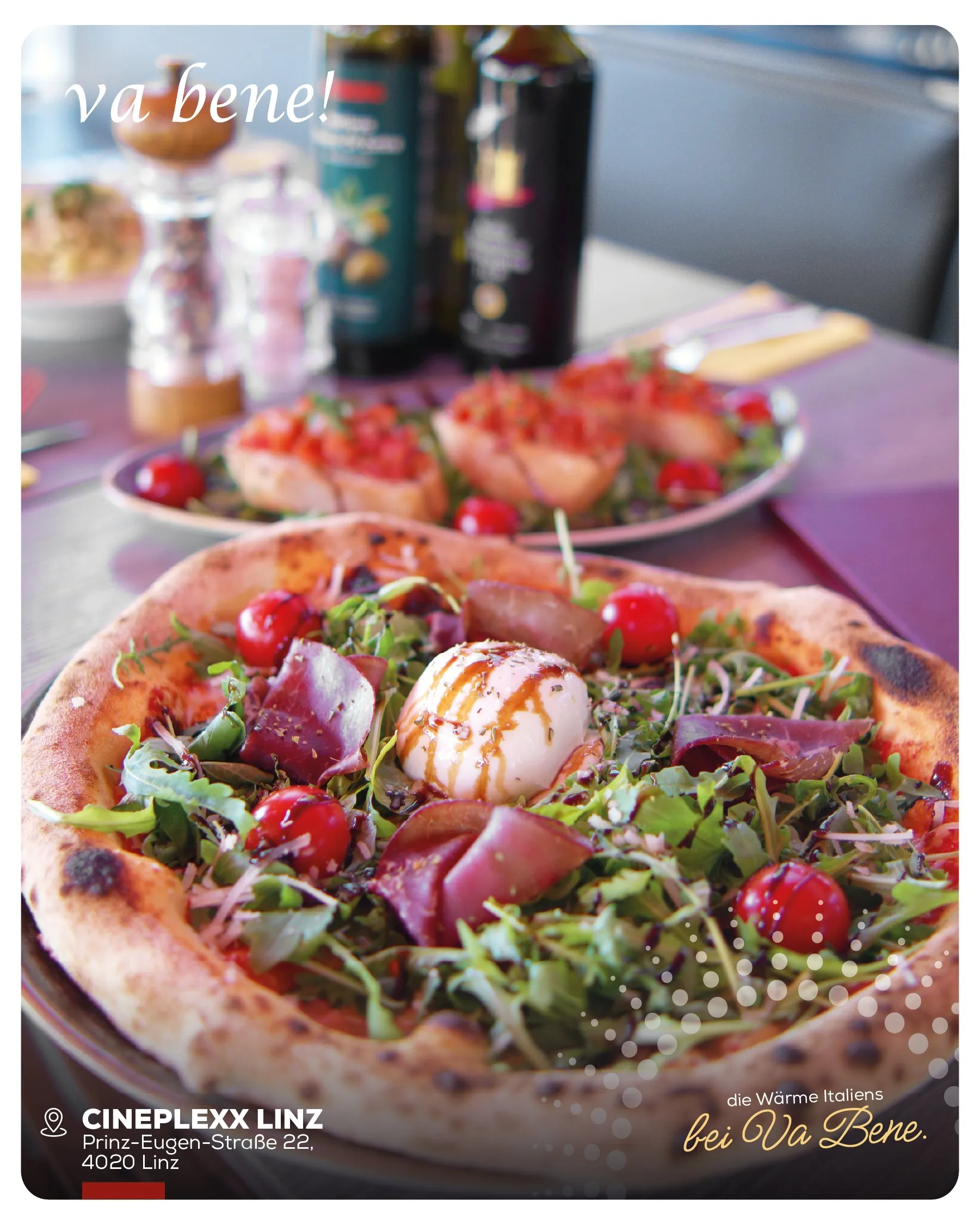 Social-Media-Beitrag mit Pizza von Va Bene